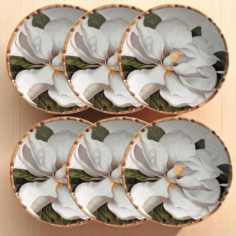 Conjunto 6 Pratos Sobremesa Magnólias Maison Blanche - comprar online