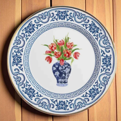 Conjunto 6 Pratos Raso Classic Filete Ouro Alleanza - comprar online