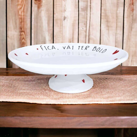 Boleira Fica Vai Ter Bolo Coração Home Decor