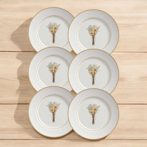 Conjunto 6 Pratos Raso Huppert Pascoa Alleanza - comprar online