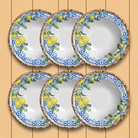 Conjunto 6 Pratos Fundos Limoncello Maison Blanche