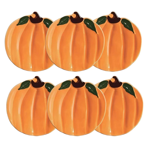 Conjunto 6 Pratos Sobremesa Abóbora 2ª Linha Scalla