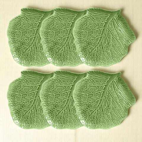 Conjunto 6 Pratos Rasos Couve Verde Claro Scalla - comprar online