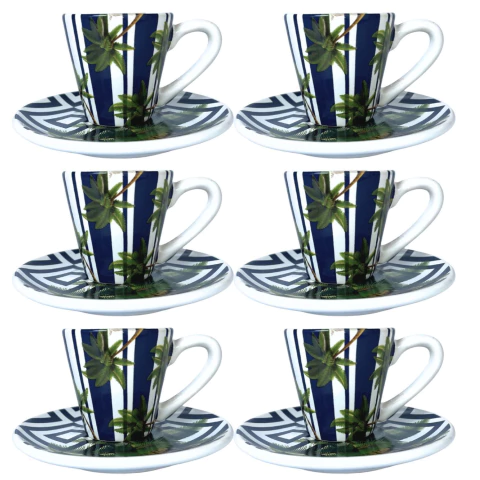 Conjunto 6 Xícaras Café Com Pires Coqueiro Scalla - comprar online