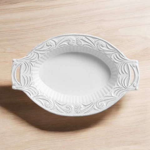 Travessa Oval Funda Média Ravelo Provence Branca Scalla