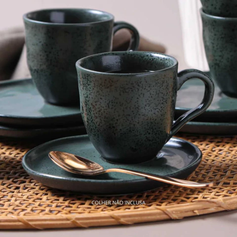 Conjunto 6 Xícaras Chá Bio Greenery Porto Brasil