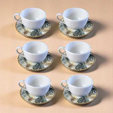 Conjunto 6 Xícaras Com Pires Eudora (Fosco) Alleanza