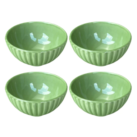Conjunto 4 Bowls Frisado Verde Scalla