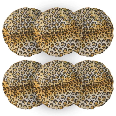 Conjunto 6 Pratos Rasos Jaguar Dore 2ª Linha Scalla