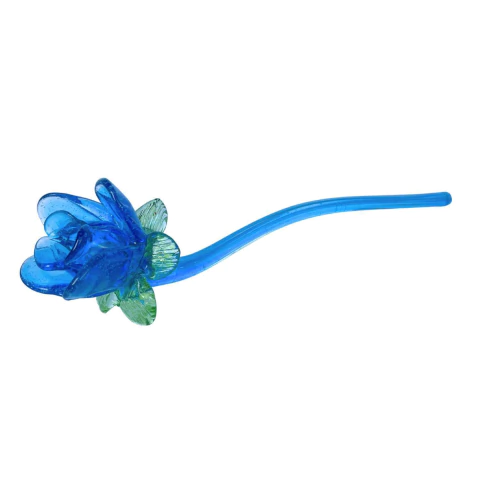 Adorno de mesa Flor em vidro - L12xA40cm Azul cor solida CS