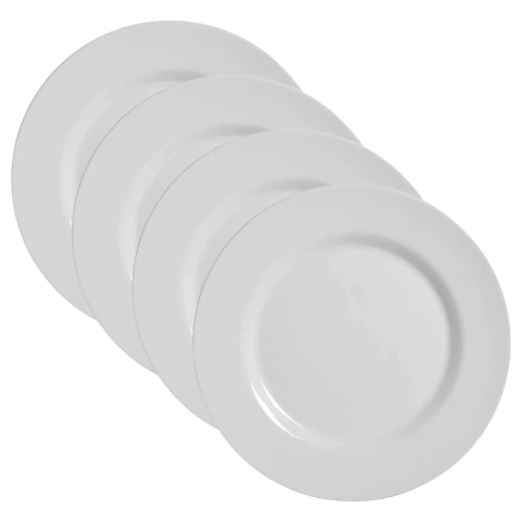 Conjunto 4 Pratos Sobremesa Branco Liso 2ª Linha Scalla