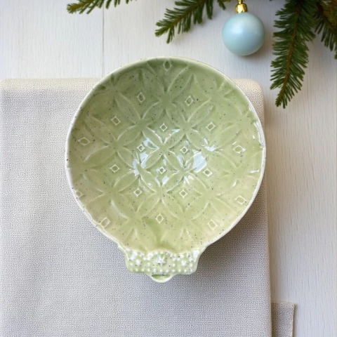 Bowl Bola De Ntala Relevado Christmas Eve Verde Scalla - comprar online