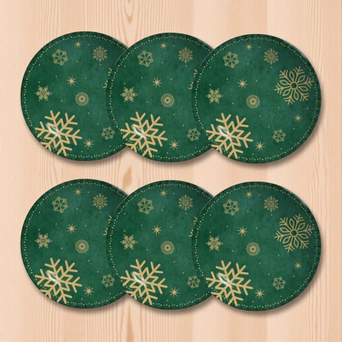 Conjunto 6 Pratos Fundos Coup Christmas Flake Alleanza