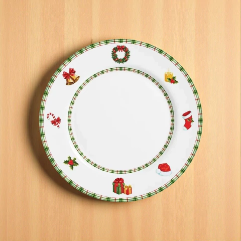 Conjuto 6 Pratos Sobremesa Jingle Bells Alleanza