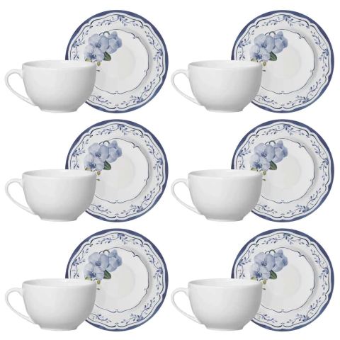 Conjunto 6 Xícaras Chá Com Pires Valencia Alleanza