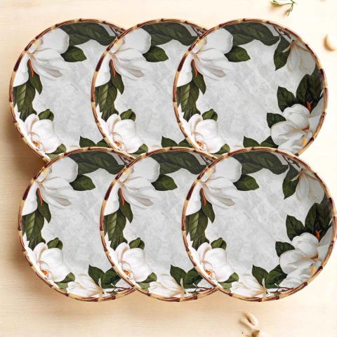 Conjunto 6 Pratos Rasos Magnolia Maison Blanche - comprar online