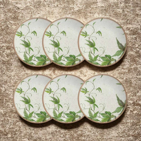 Conjunto 6 Pratos de Sobremesa Coup Tropical Leaves Alleanza - comprar online