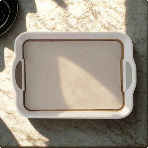 Bandeja Retangular de Melamina Com Alça 38,5X27,5X4,5 cm Sublime Paramount