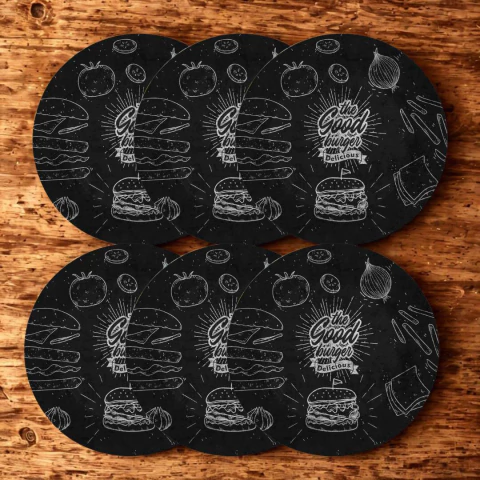 Conjunto 6 Pratos Raso Burguer Black Alleanza - comprar online