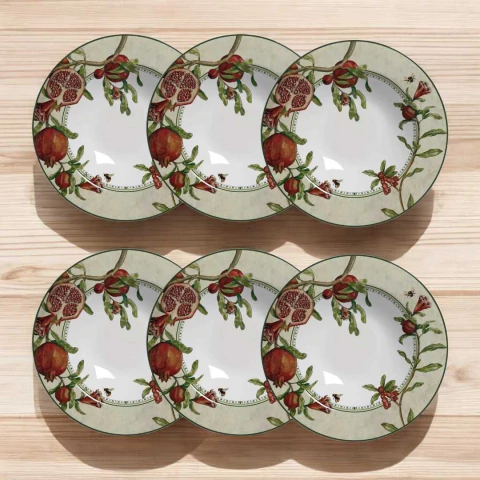 Conjunto 6 Pratos Fundos Romã Alleanza - comprar online
