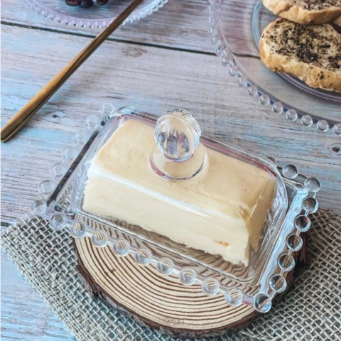 Manteigueira Cristal Com Tampa Pearl 17x10,5x10,5 Wolff