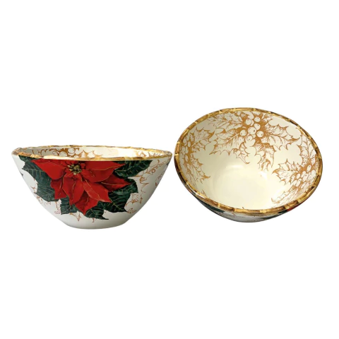 Conjunto 6 Bowls Cereal Christmas Flowers Maison Blanche