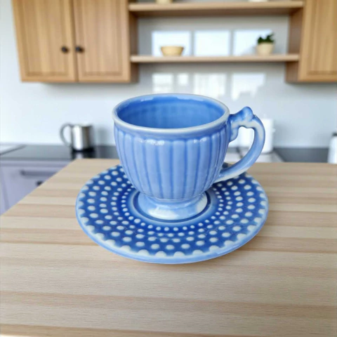 Conjunto 6 Xícaras de Chá Com Pires Búzios Scalla