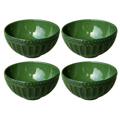 Conjunto 4 Bowls Verde Cereal Buzios 2ª Linha Scalla