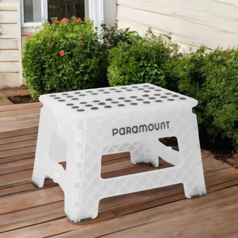 Banqueta Dobrável Antiderrapante Clear 22cm Paramount - comprar online