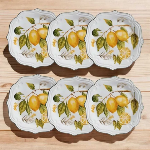 Conjunto 6 Pratos Sobremesa Branco Toscana Scalla - comprar online