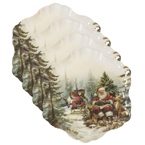 Conjunto 4 Pratos Rasos Jolly Woods Maison Blanche