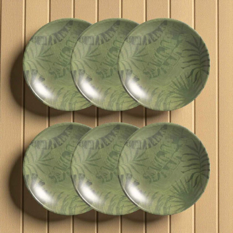 Conjunto 6 Pratos Fundo Coup Palm Tree Olive Alleanza - comprar online