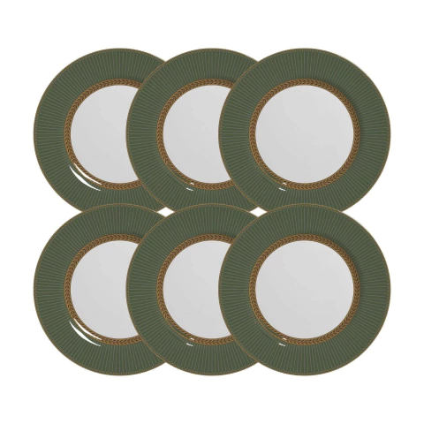 Conjunto 6 Pratos Rasos Natal Celebrate Verde Alleanza