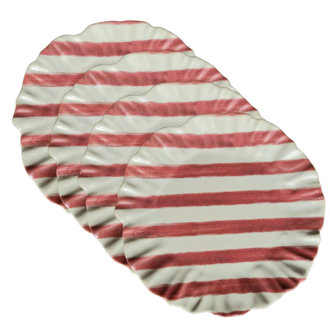 Conjunto 4 Pratos Rasos Decorados (Litra Rosa) 2ª Classificação Scalla