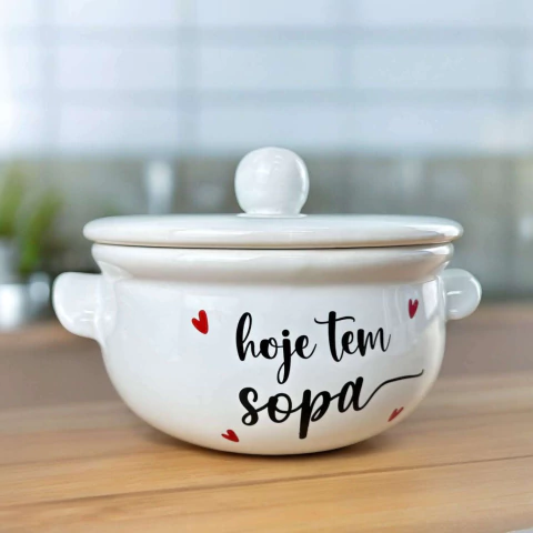 Sopeira "Hoje Tem Sopa" 2,4 Litros Home Decor