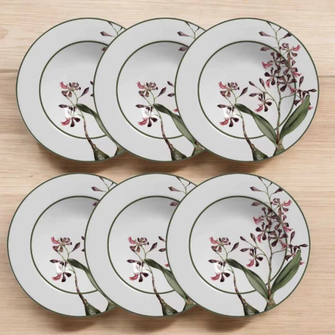Conjunto 6 Pratos Fundos Orquideas Alleanza - comprar online