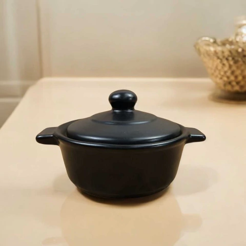 Tigela Panelinha Com Tampa M Preto Fosco Home Decor - comprar online