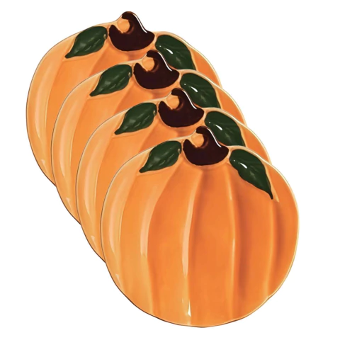 Conjunto 4 Pratos Sobremesa Abóbora 2ª Linha Scalla