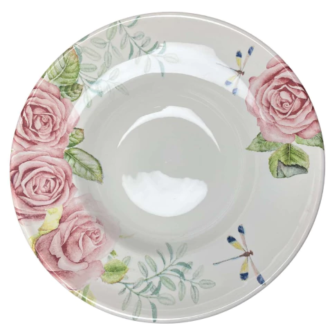 Tigela Com Aba Tropical Flor Rosa 2ª Linha Scalla