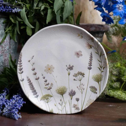 Conjunto 6 Pratos de Sobremesa Orgânico Lavanda Porto Brasil - comprar online