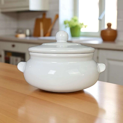 Sopeira Branca Média 3L Tampa Bolinha Home Decor - comprar online