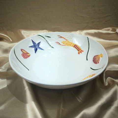 Tigela Redonda Grande Mar Decorada Scalla - comprar online