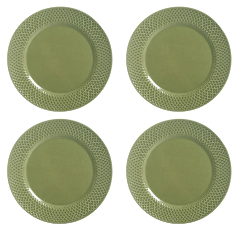 Conjunto 4 Pratos Rasos Verde Esmeralda Alleanza