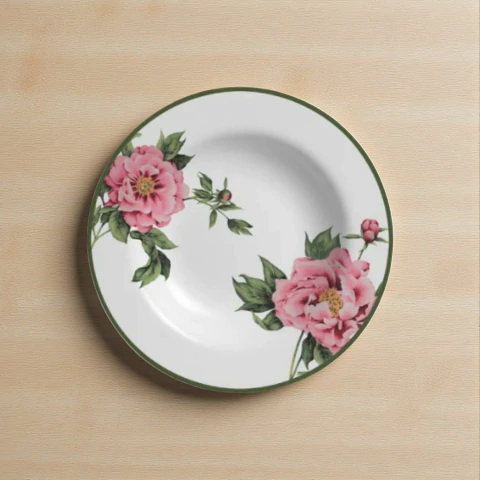 Conjunto 6 Pratos Fundos Peony Rose Acetinado Fosco Alleanza - comprar online