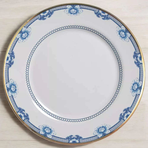 Conunto 6 Pratos Rasos Chinese Blue Filete PRATO RASO CHINESE BLUE FILETE OURO 1O CLASSIFIC. ALLEANZA