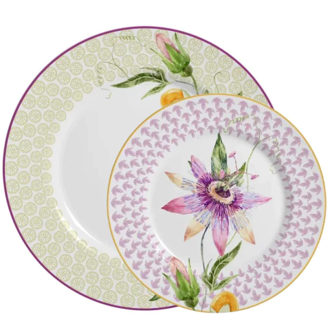 Conjunto 8 Pratos (4 Rasos/4 Sobremesa) Passione Alleanza