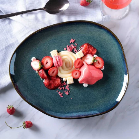 Conjunto 6 Pratos Rasos Oval Orgânico Oceano Porto Brasil