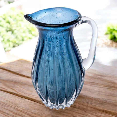 Jarra de Vidro Tipo Murano Italy Azul 800ml Wolff - comprar online