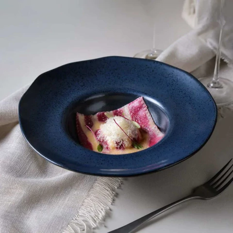 Conjunto 4 Pratos de Massa Orgânico Night Blue 2ª Linha Porto Brasil - comprar online