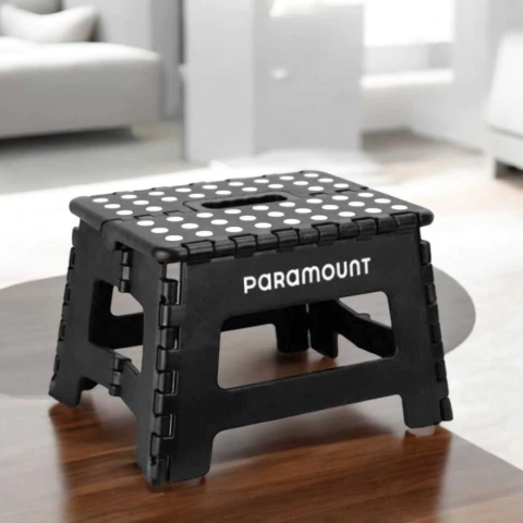 Banqueta Dobrável Antiderrapante Preta 22cm Paramount - comprar online